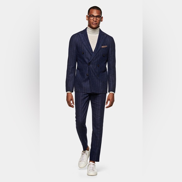 Navy Chalkstripe Double Breasted Suitsupply - Picture 1 of 9